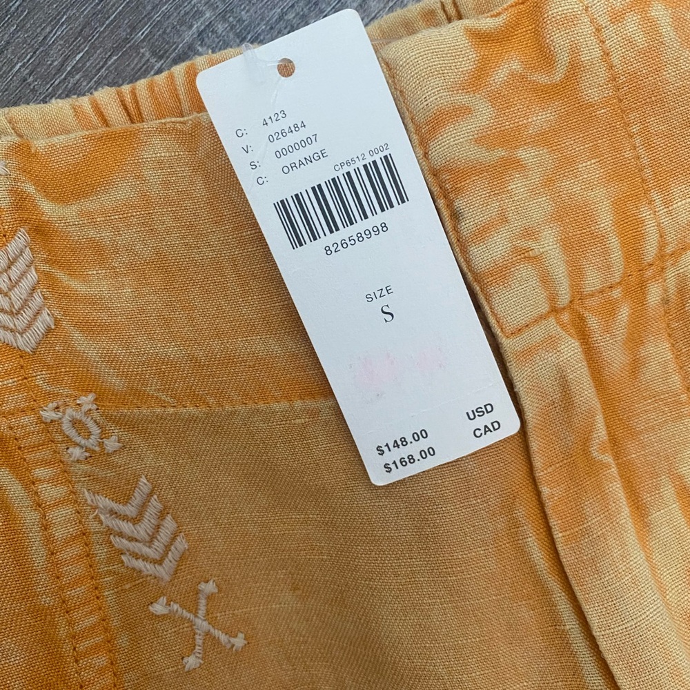 Anthropologie Linen Blend Embroidered Parachute Pants Size Small - Picture 6 of 9